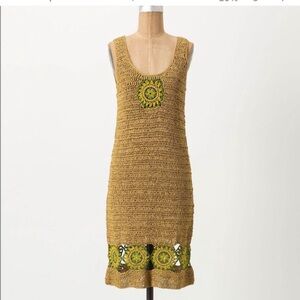 Antropologie knitted & knotted Crochet Sleeveless Dress S